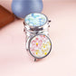 Mirroray - Floral Pattern Three Compartment Portable Mirror