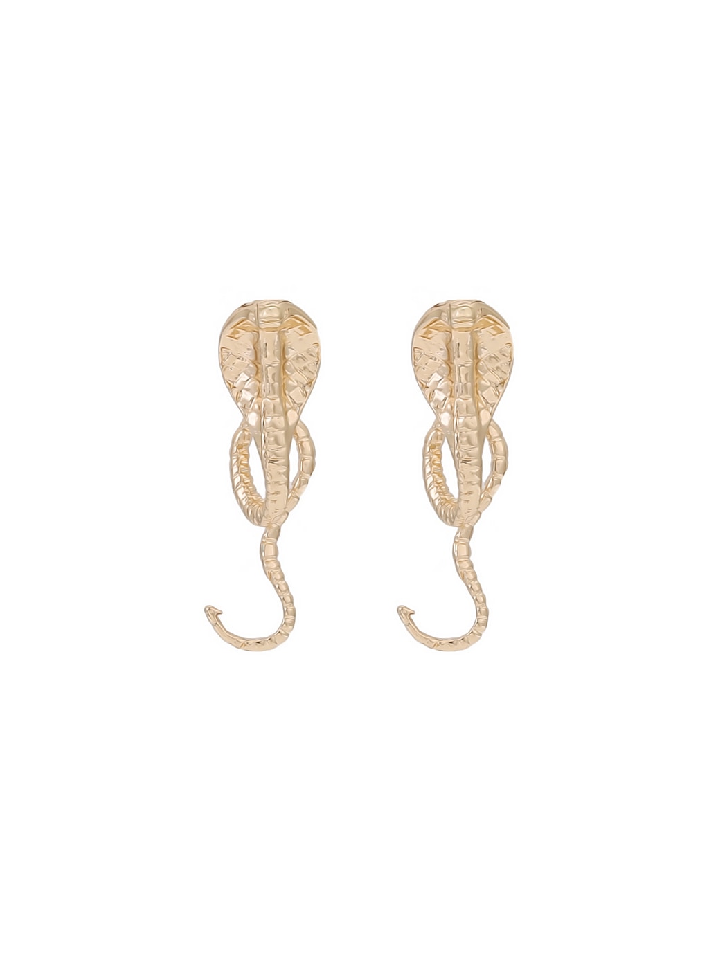 Earedge - Plated Alloy Cobra Shape Dangle Earrings