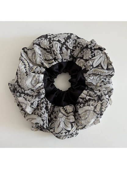 Gifty - Ruffled Layered Satin Spliced Hair Scrunchie
