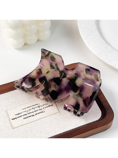 Beau - Glossy Marbled Acetate M Shape Claw Clip