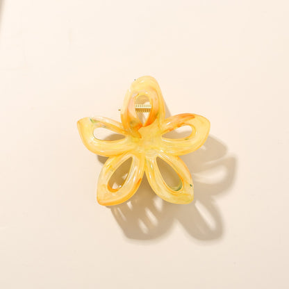 Beau - Marbled PS Alloy Flower Shape Women's Claw Clip