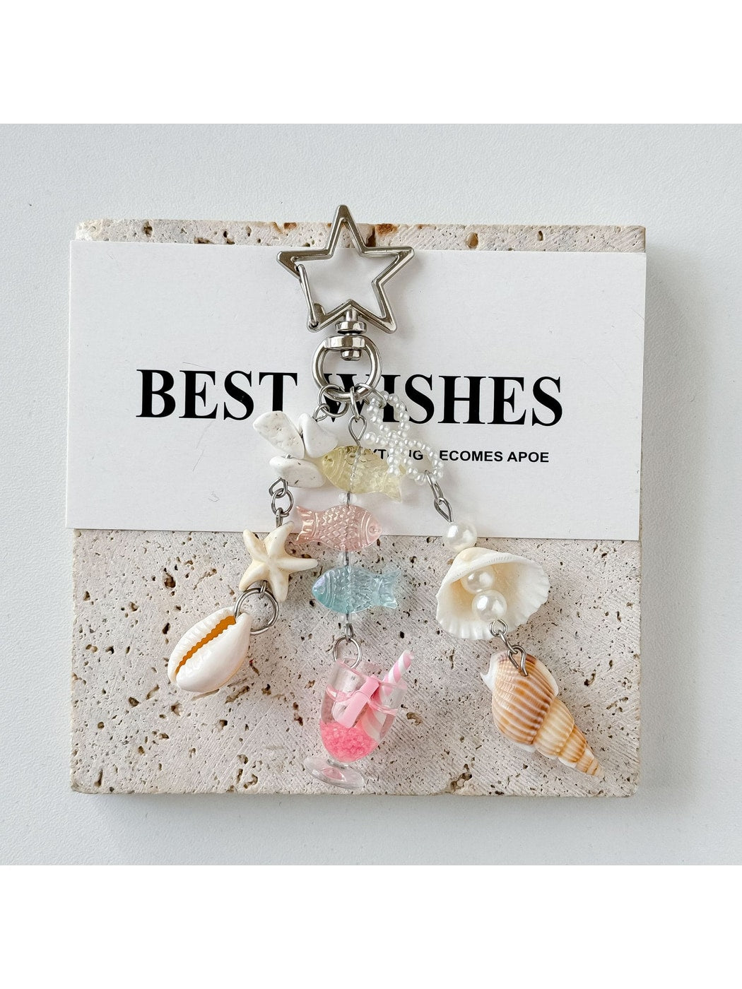 Keypus - Alloy Plastic Ocean Charm Bag Hanging Keychain
