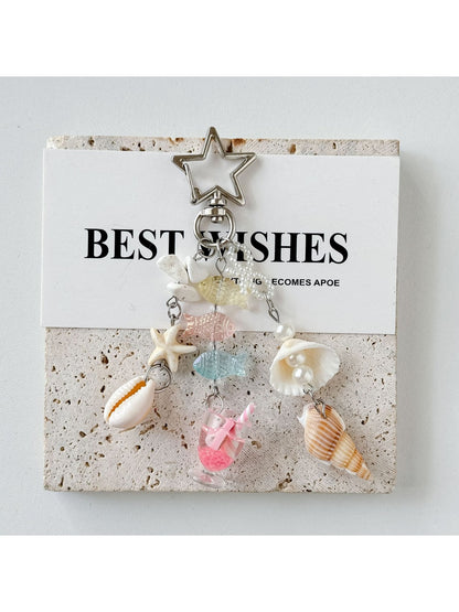 Keypus - Alloy Plastic Ocean Charm Bag Hanging Keychain
