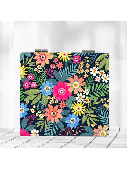 Mirroray - Cartoon Floral Print Folding Makeup Mirror