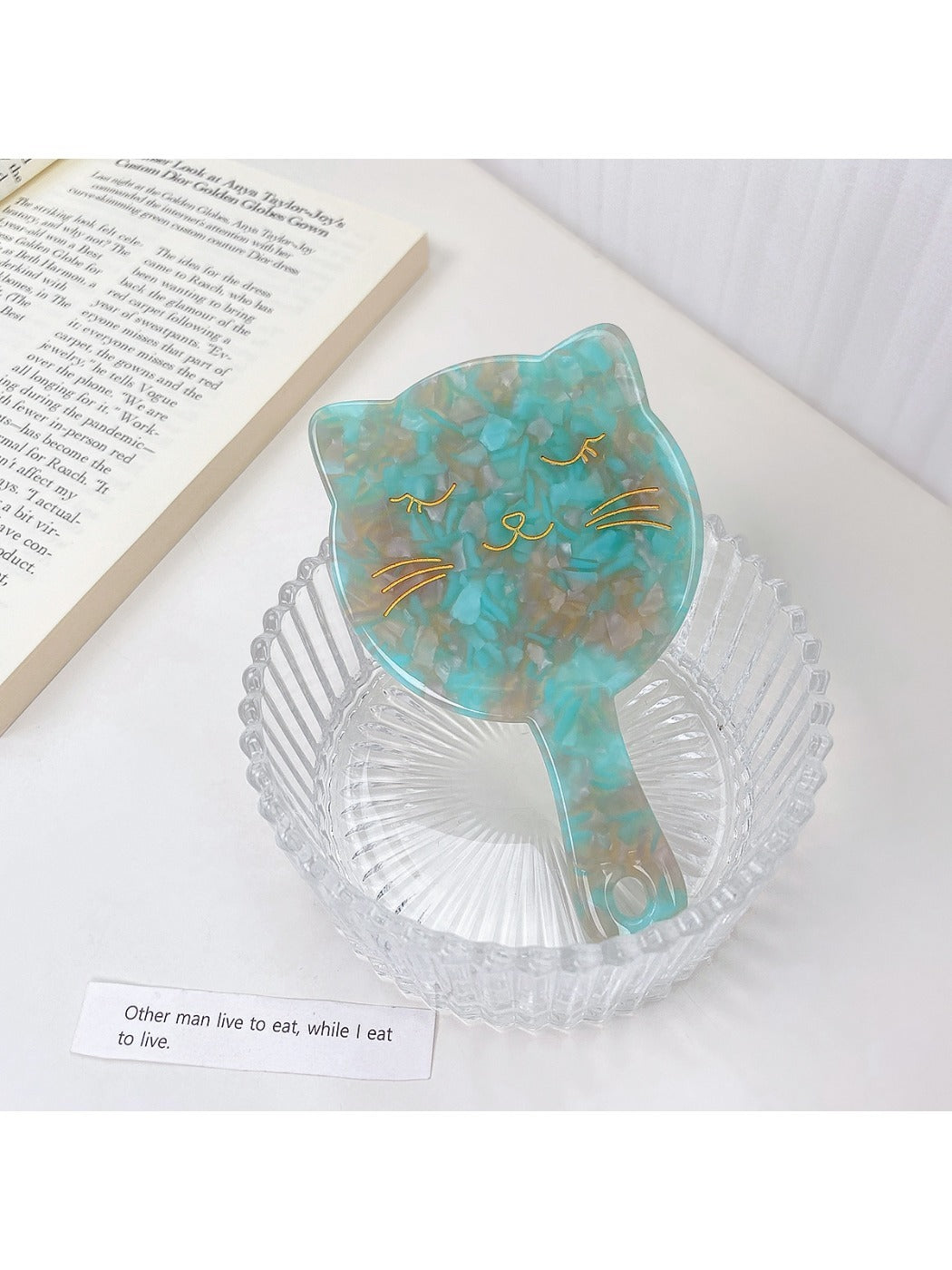 Mirroray - Acetate Cat Handheld Mirror Portable Vanity