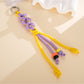 Keypus - Colorblock Floral Beaded Woven Bag Charm Keychain
