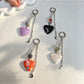 Keypus - Alloy Floral Heart Pendant Bag Charm Keychain