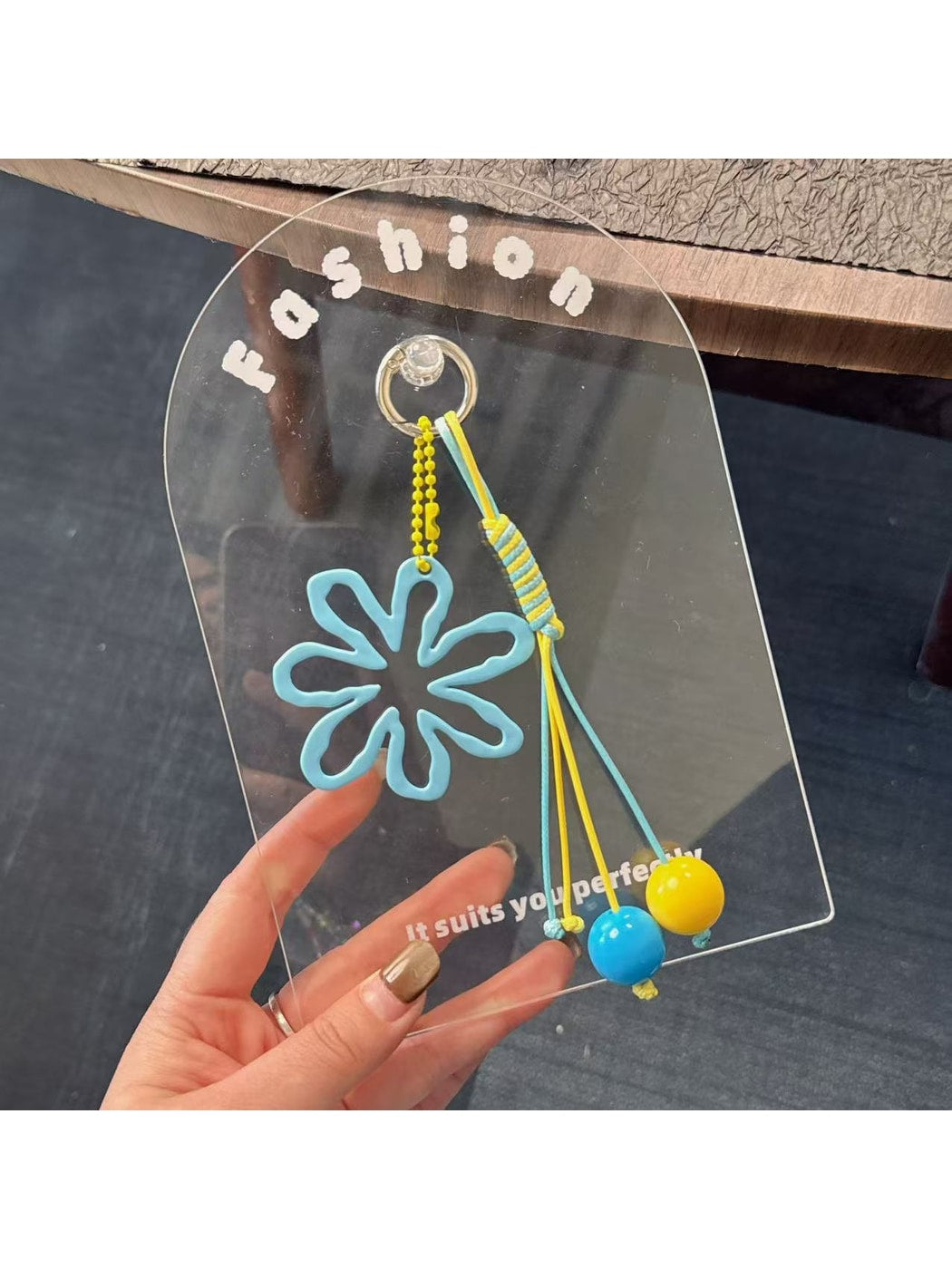 Keypus - Cutout Flower Pendant Decorative Bag Charm Keychain