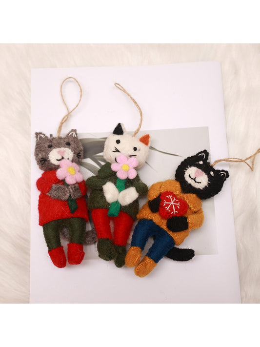 Feltery - Cute Plush 3D Cat Keychain Key Ring Bag Charm