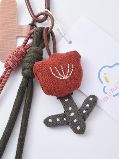 Keypus - Red Tulip Flower Keychain