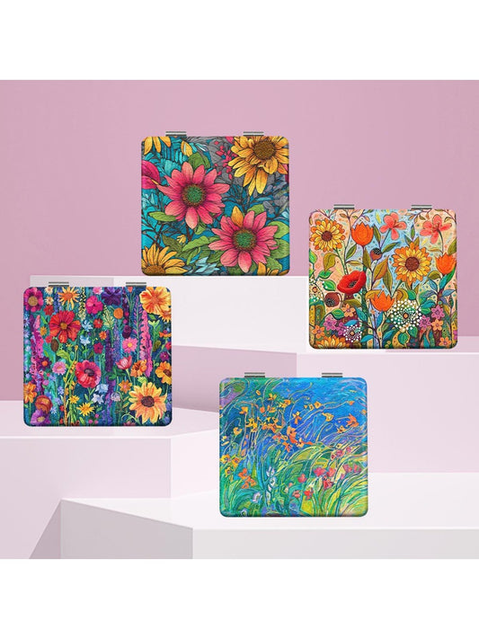 Mirroray - Portable Makeup Mirror with Floral Design