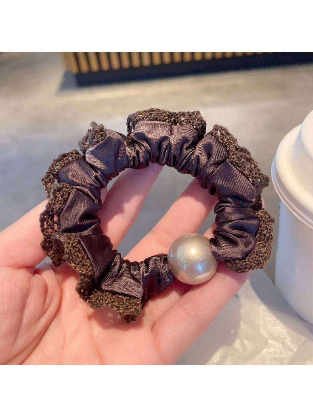Gifty - French Lace Trim Hair Scrunchie