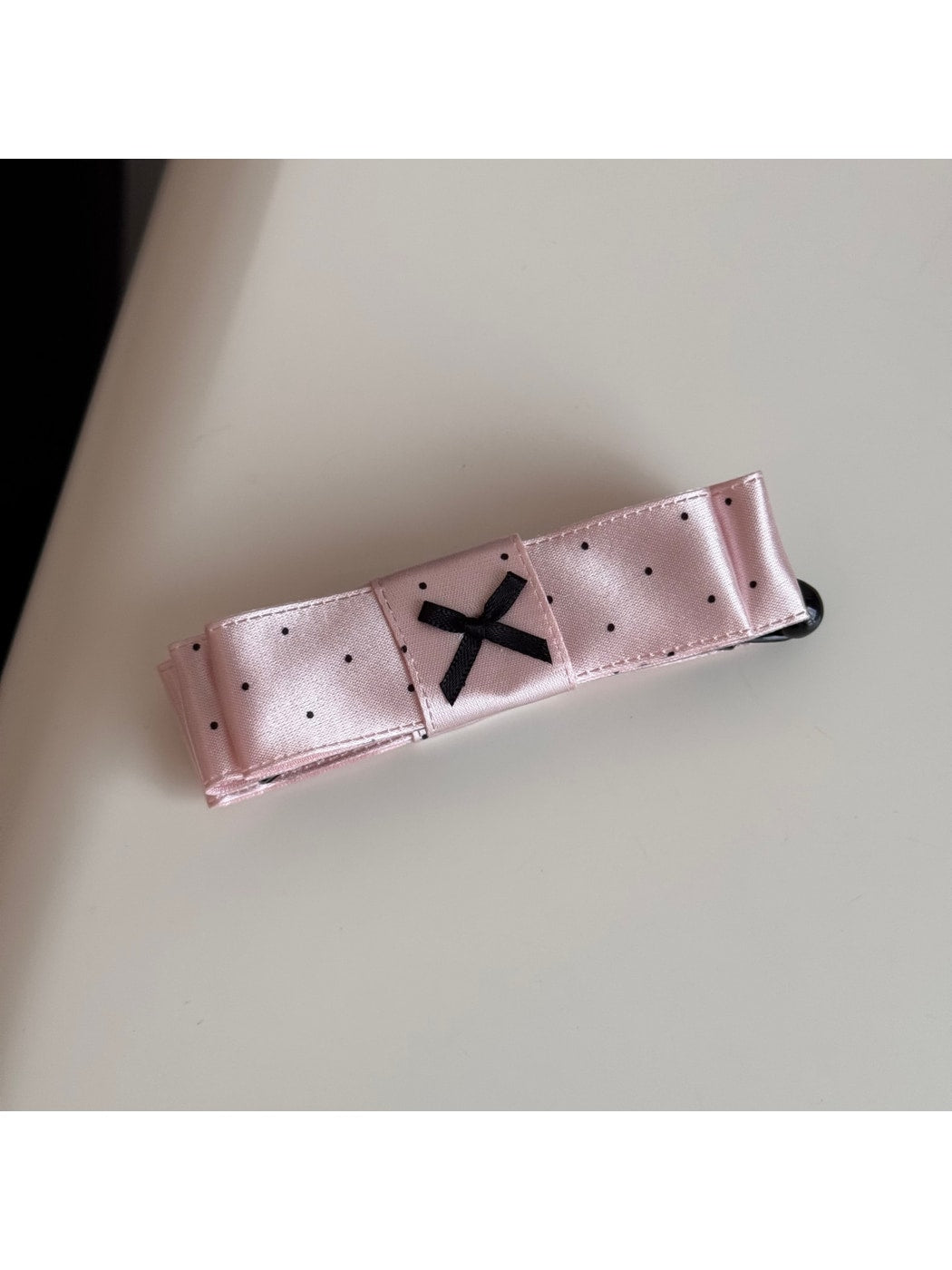 Beau - Polka Dot Satin Bow Detail Banana Clip
