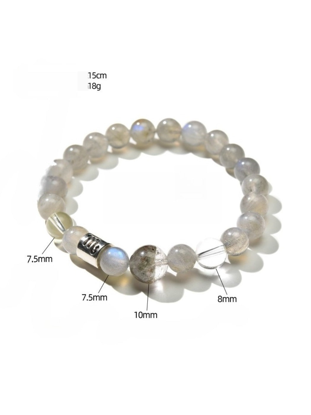 Lovra Zodiac Crystal Beaded Bracelet arranged in a circle highlighting the charm and beads