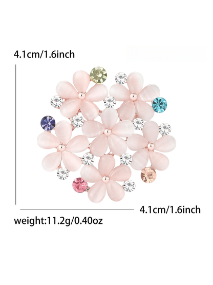 Brovia - Alloy Floral Accent Brooch Pin Accessory