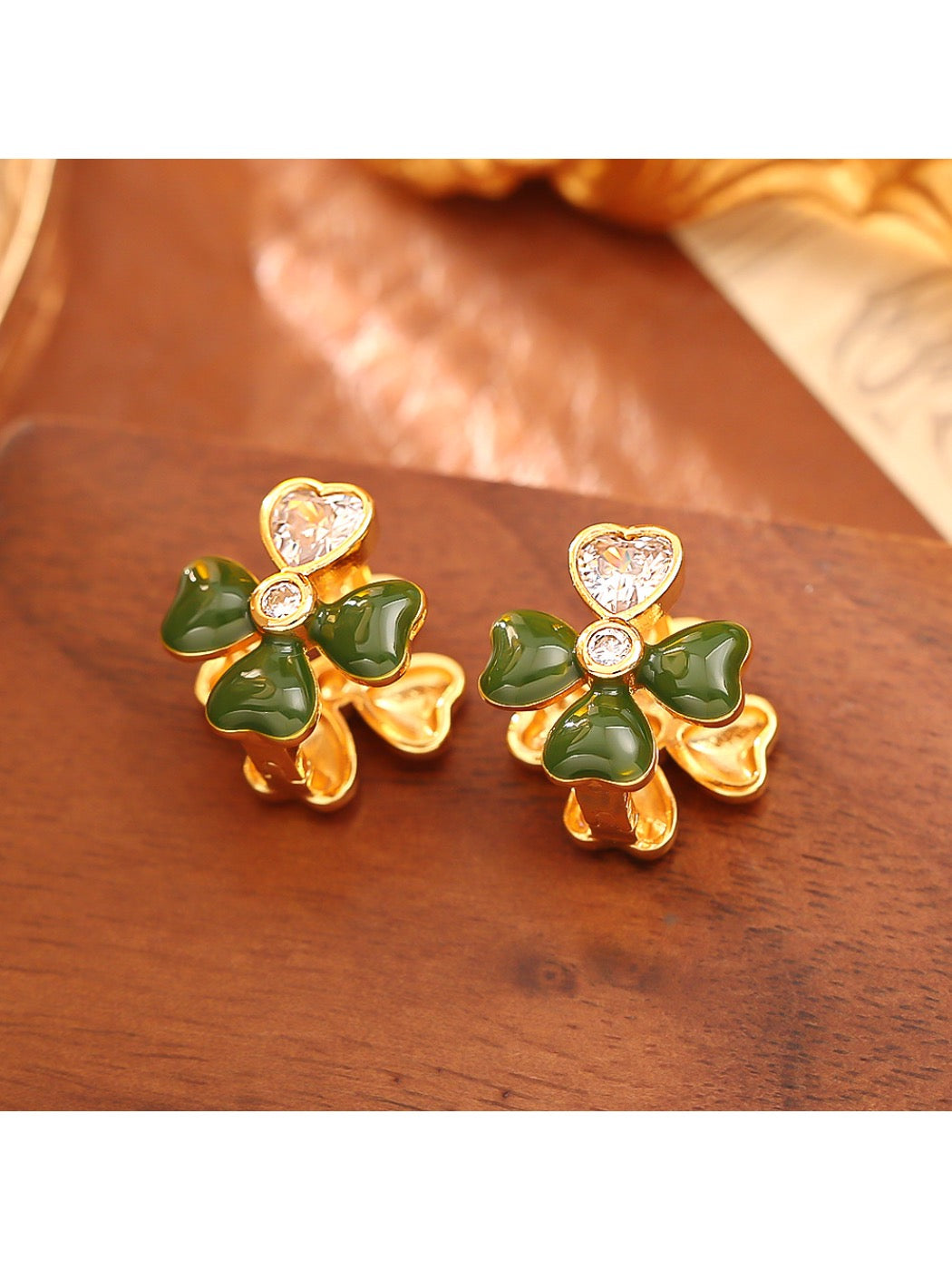 Earedge - Four Leaf Clover Resin Earrings