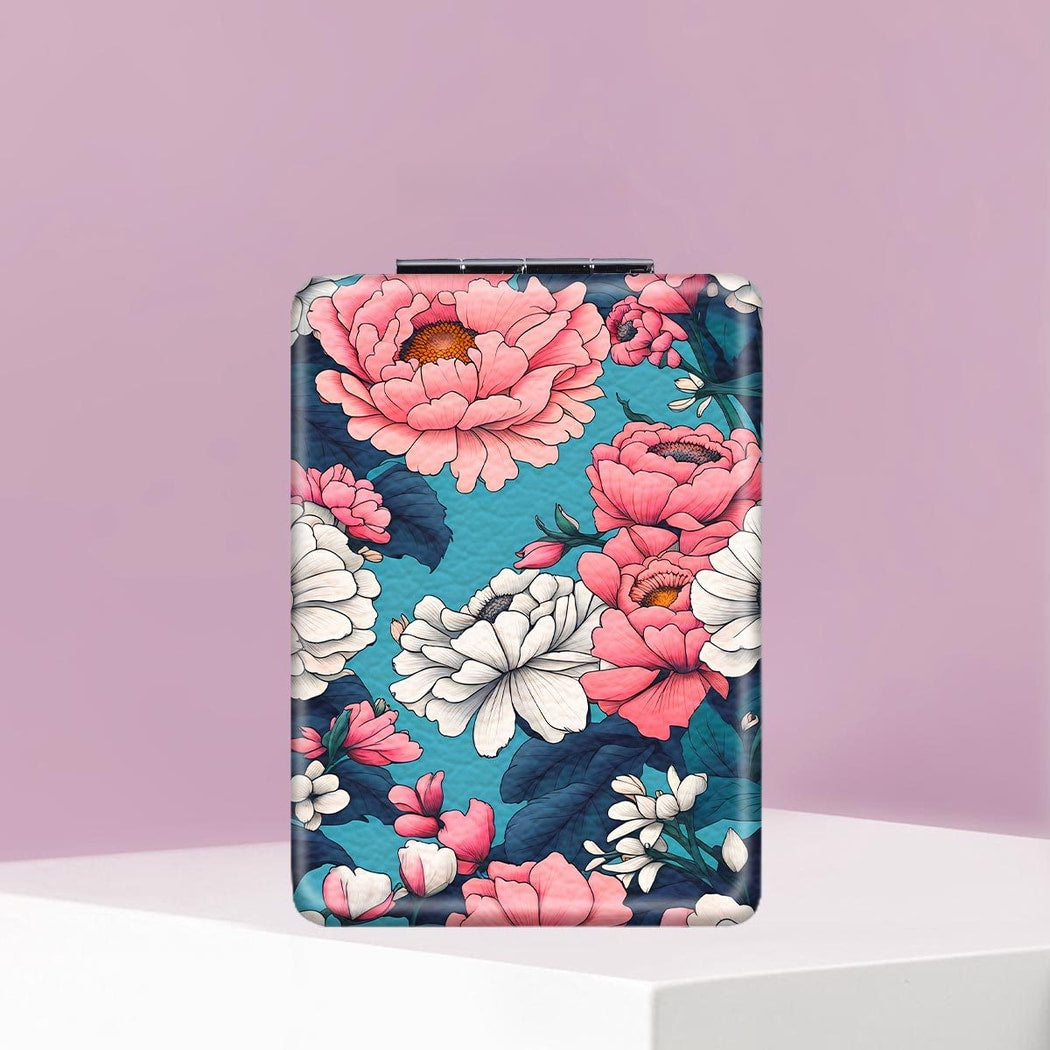 Mirroray - Portable Floral Pattern Folding Makeup Mirror