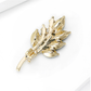 Brovia - Rhinestone Olive Branch Floral Alloy Brooch