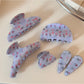 Beau - Blue Rose Print Hair Claw Clip