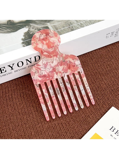 Camerow - Fashionable Marble Pattern Acetate Hair Comb