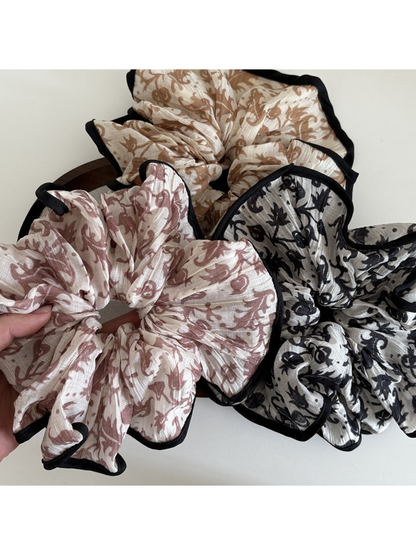 Gifty - Vintage Printed Polyester Hair Scrunchie