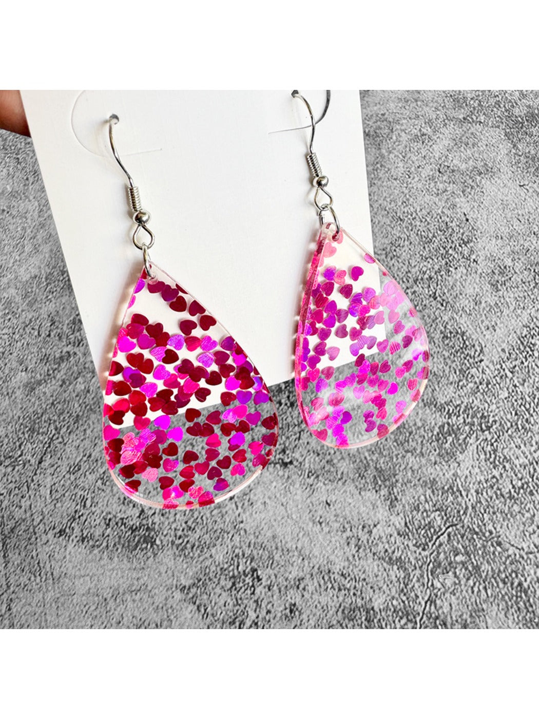 Earedge - Cute Teardrop Heart Earrings