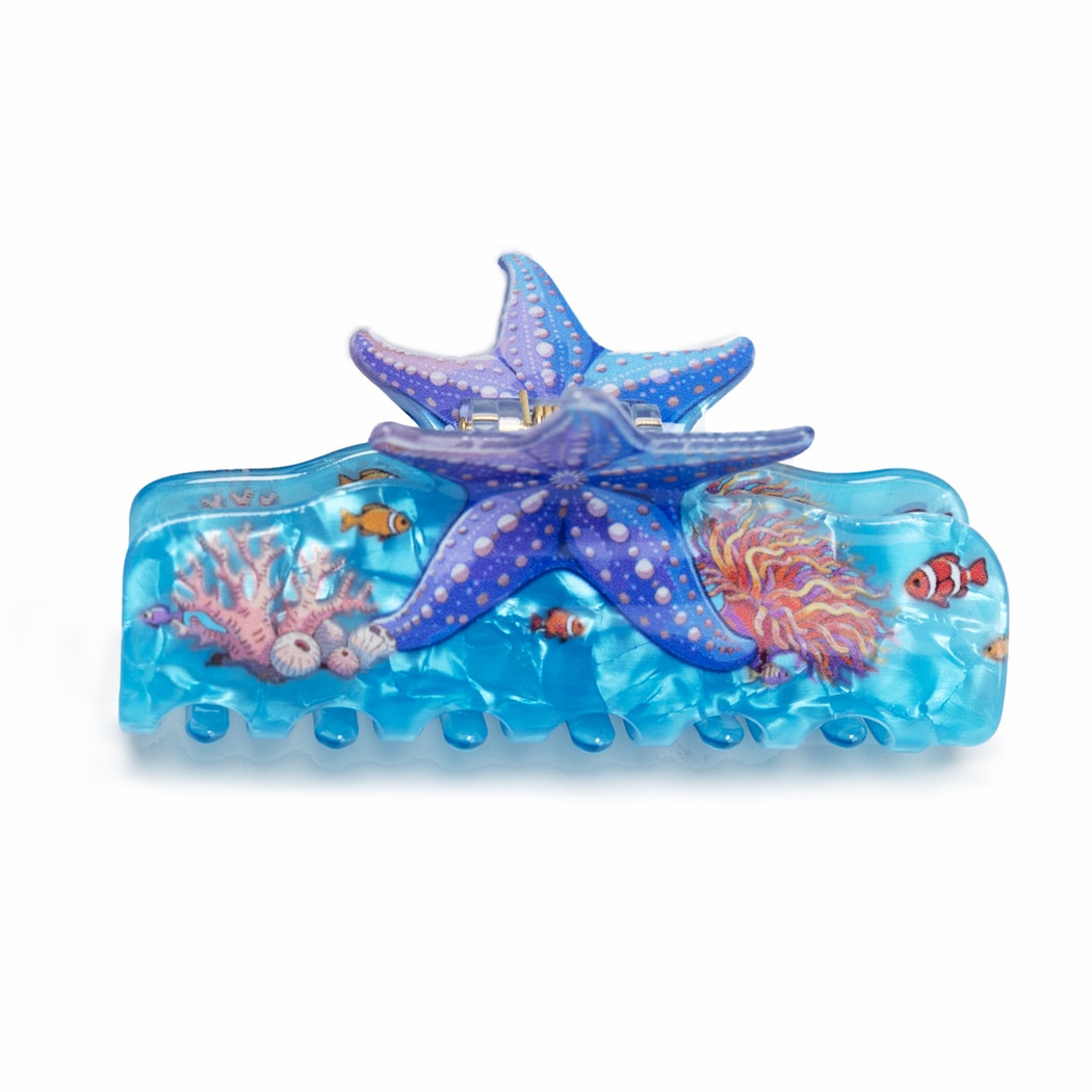 Beau - Ocean Starfish Pattern PVC Claw Clip