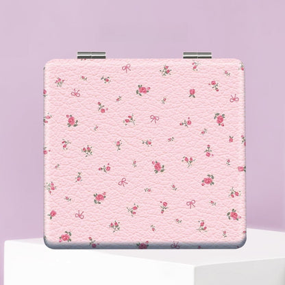 Mirroray - Foldable Floral PU Leather Makeup Mirror