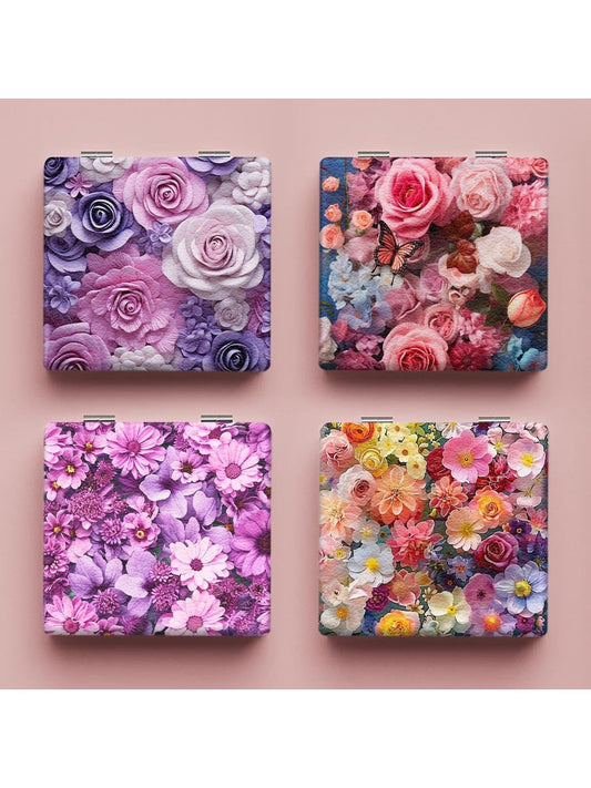 Mirroray - Floral Print Portable Folding Desktop Mirror