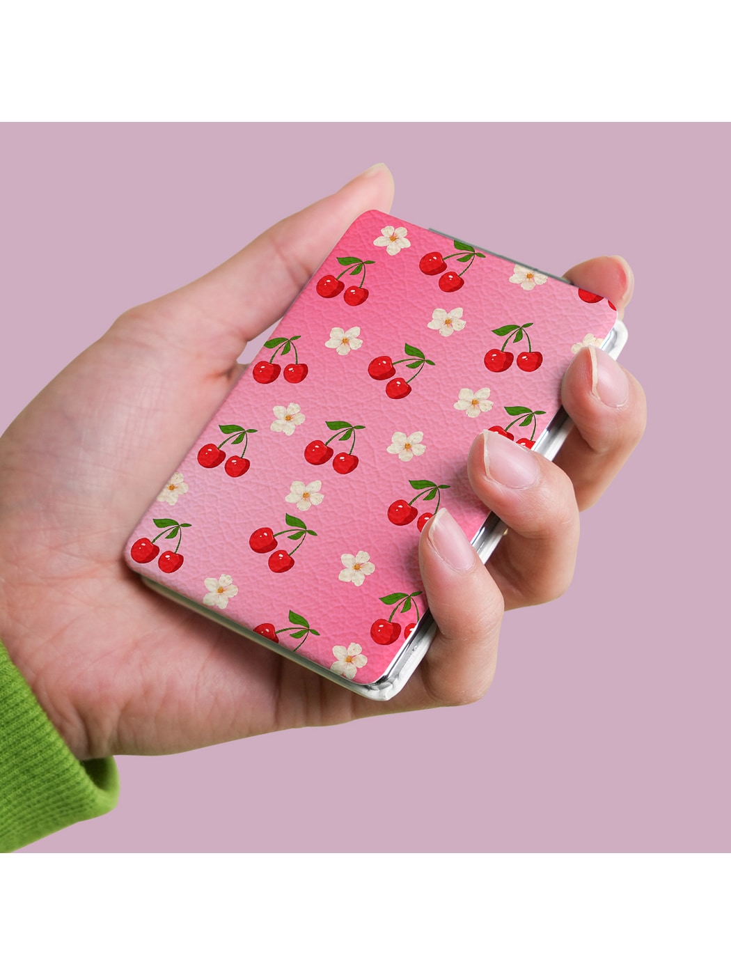 Mirroray - Cherry Print Foldable Touch Up Handheld Mirror