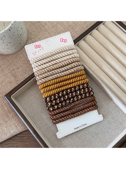 Gifty - Minimalist Braided Hair Ties Set Thick Scrunchies