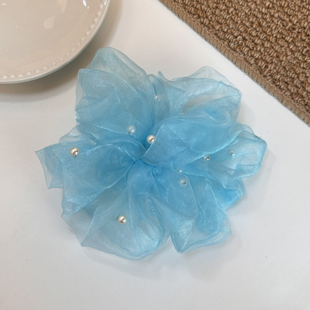 Gifty - Sweet Sheer Beaded Ruffle Scrunchie