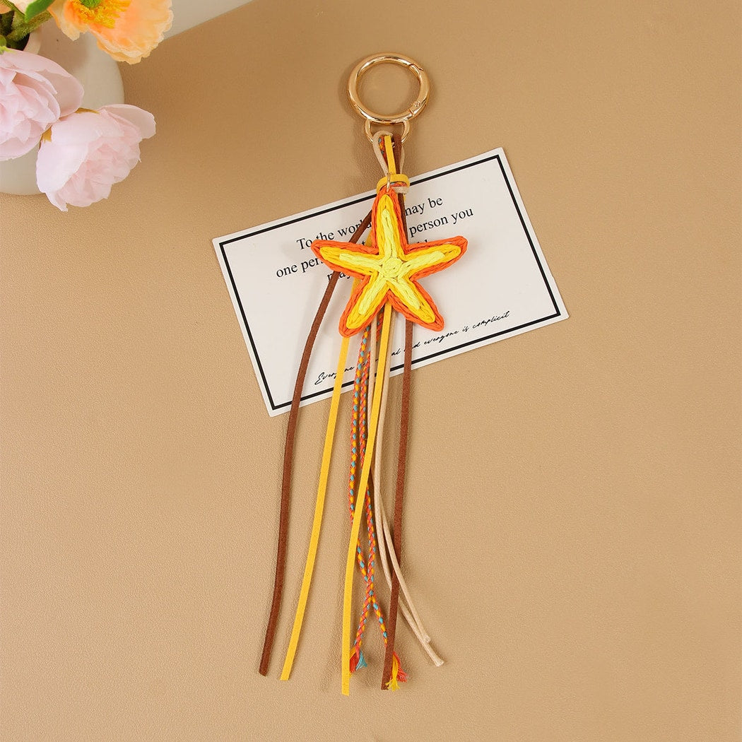 Keypus - Starfish Tassel Bag Charm Alloy Keychain