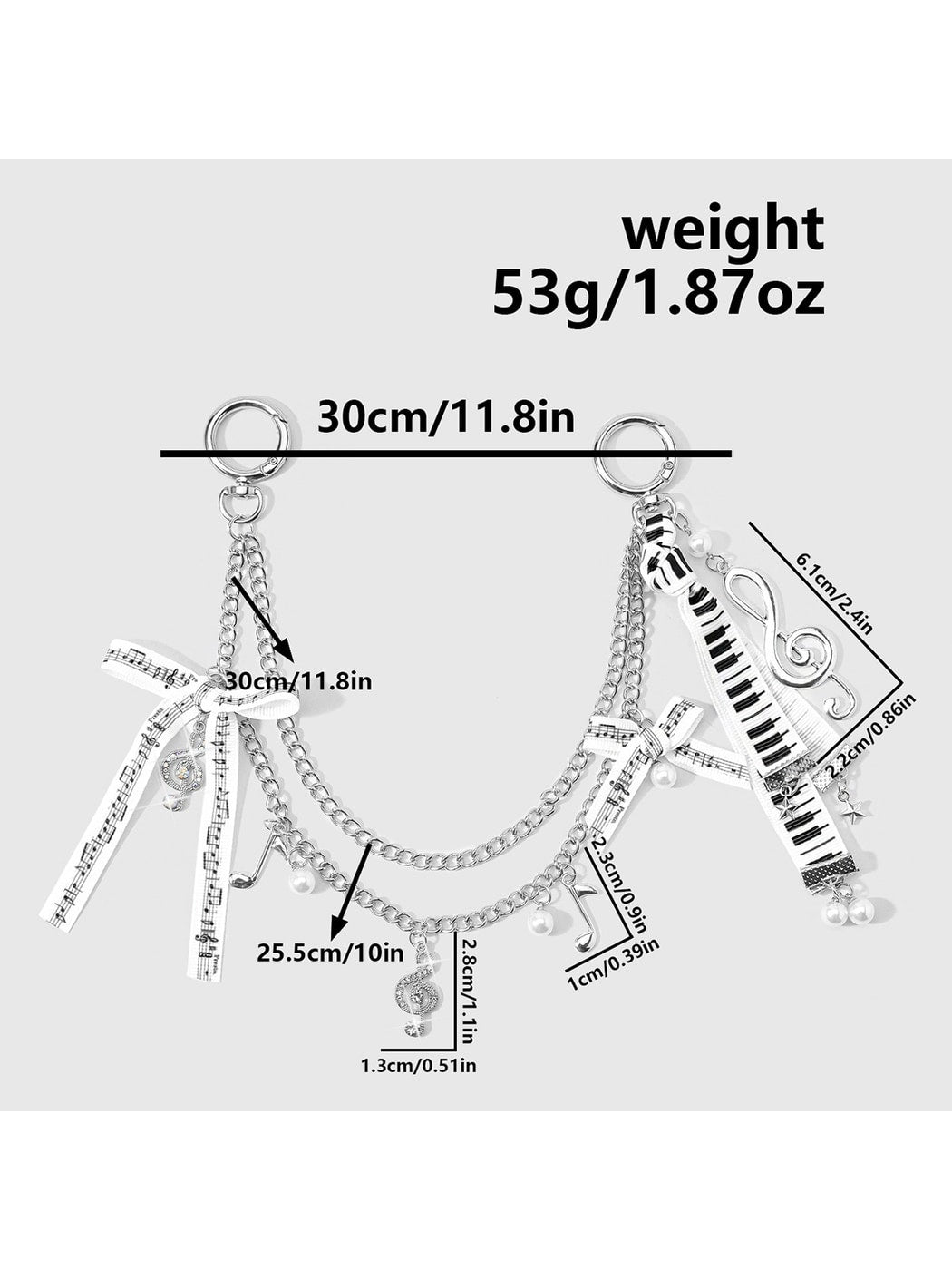 Keypus - Bow Cross Chain Decorative Alloy Bag Charm