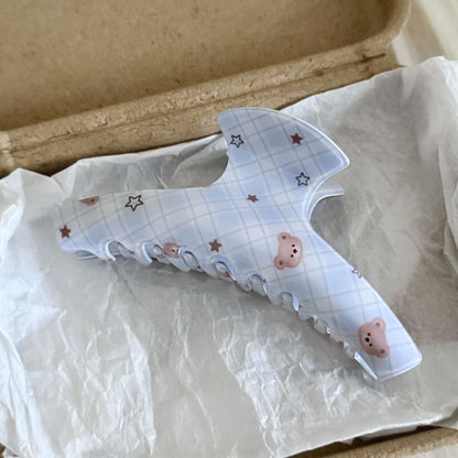 Beau - Cute Bear Print Acetate Hair Claw Clip