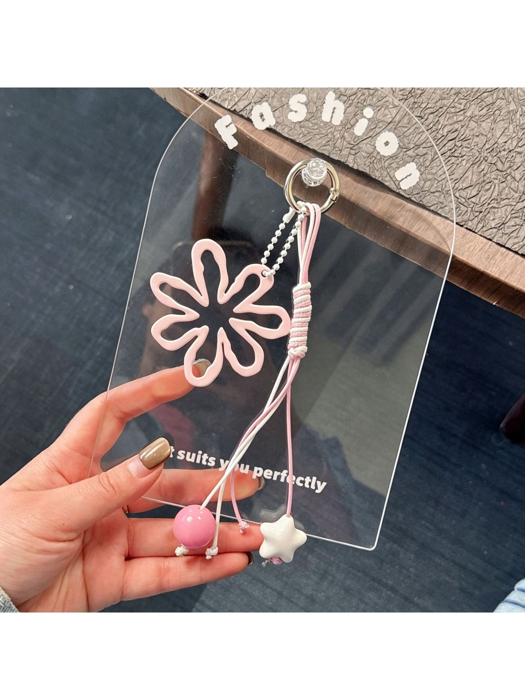 Keypus - Cutout Flower Pendant Decorative Bag Charm Keychain