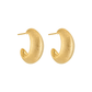 Earedge - Brushed C Shape Geometric Alloy Stud Earrings