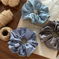 Gifty - White Dot Blue Denim Hair Ties