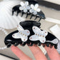 Beau - Floral Butterfly Half Moon Claw Clip