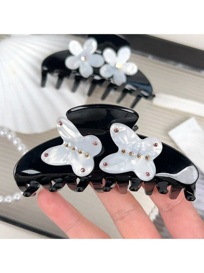 Beau - Floral Butterfly Half Moon Claw Clip