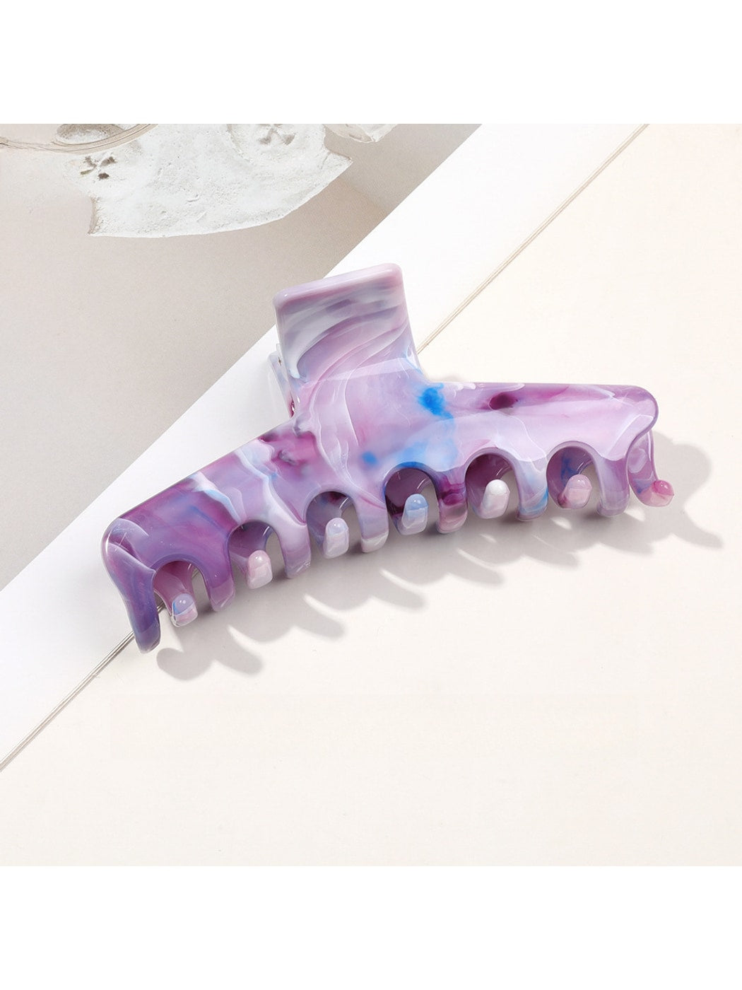 Beau - Marble Swirl Triangle PC Claw Hair Clip
