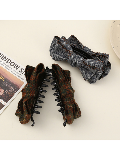 Beau - Textured Bow Bun Styling Banana Clip