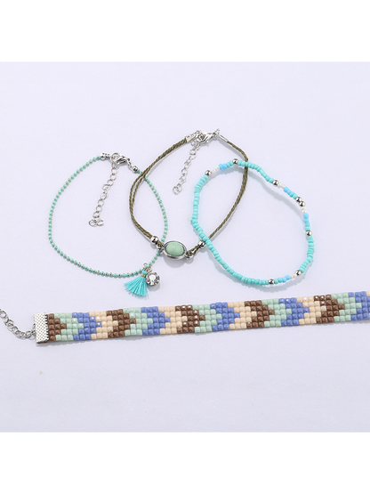Lovra - Bohemian Beaded Wide Braid Bracelet