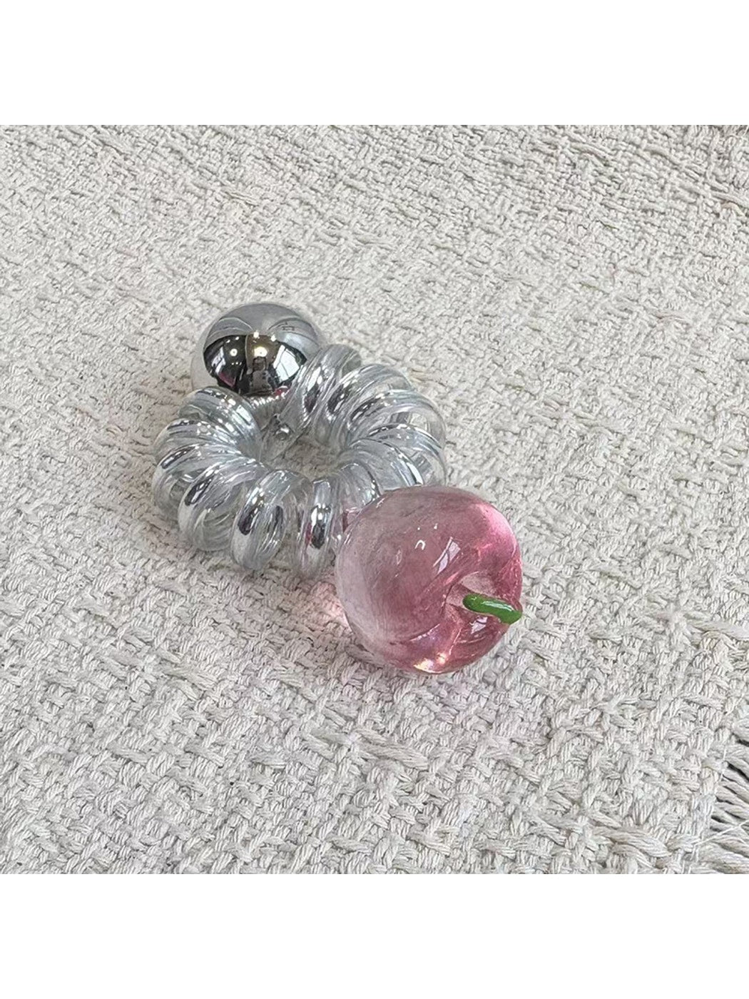 Gifty - Clear Fruit Charm Spiral Hair Tie