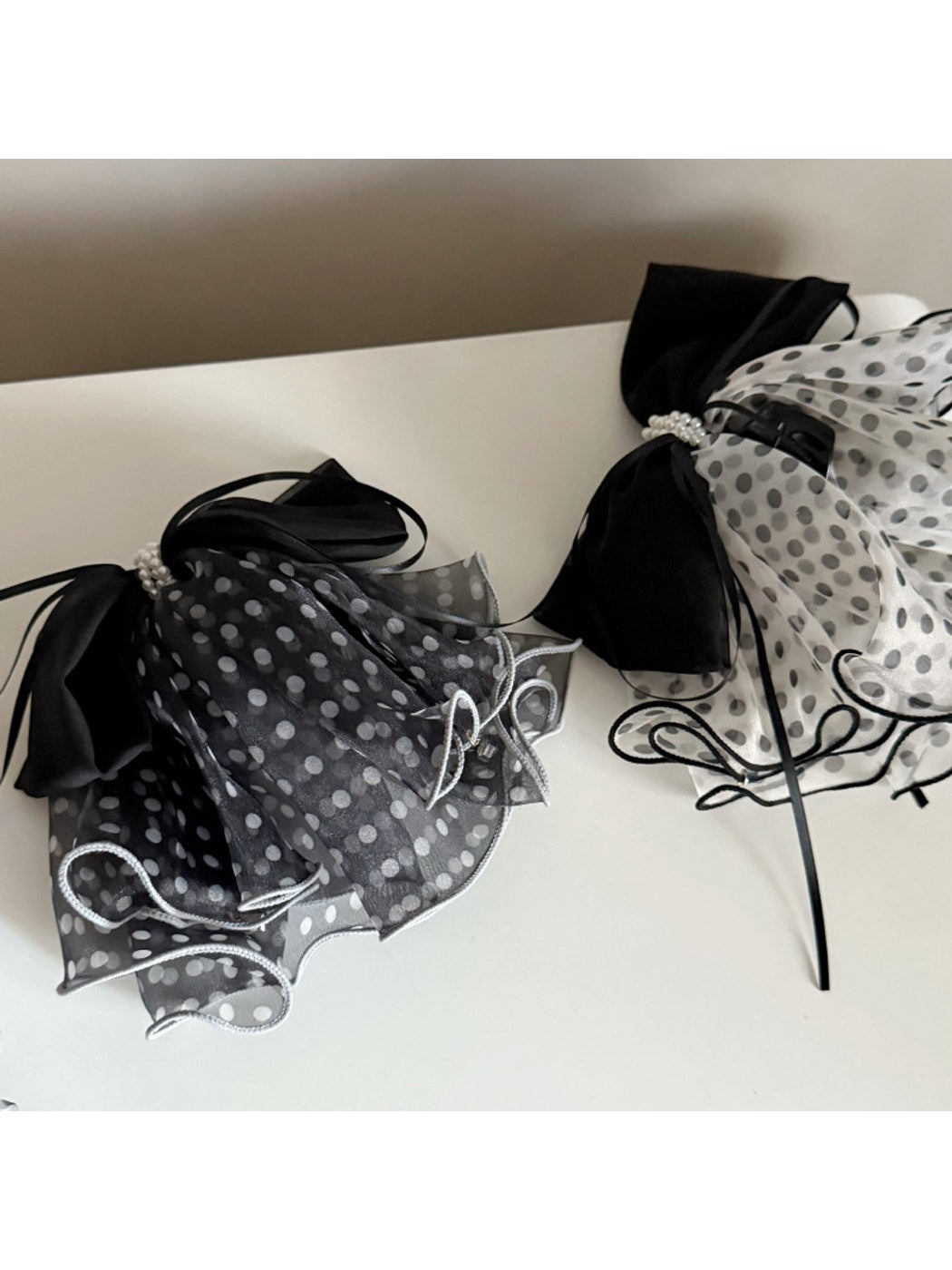 Gifty - Sheer Polka Dot Hemmed Scrunchie
