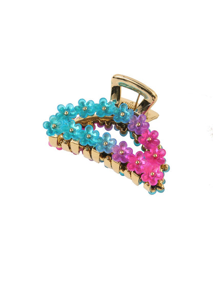 Beau - Half Round Openwork Flower Claw Clip