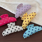 Beau - Polka Dot Fan Shape Resin Claw Clip