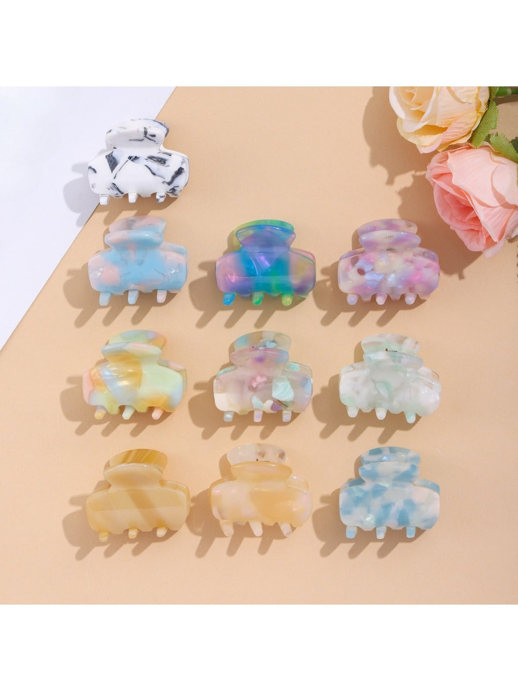 Close-up of Beau vibrant acetate hair clip showing glossy finish and curved design
