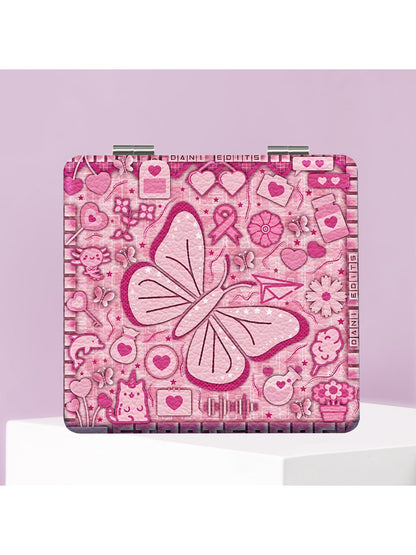Mirroray - PU Case Square Portable Makeup Touch-Up Mirror