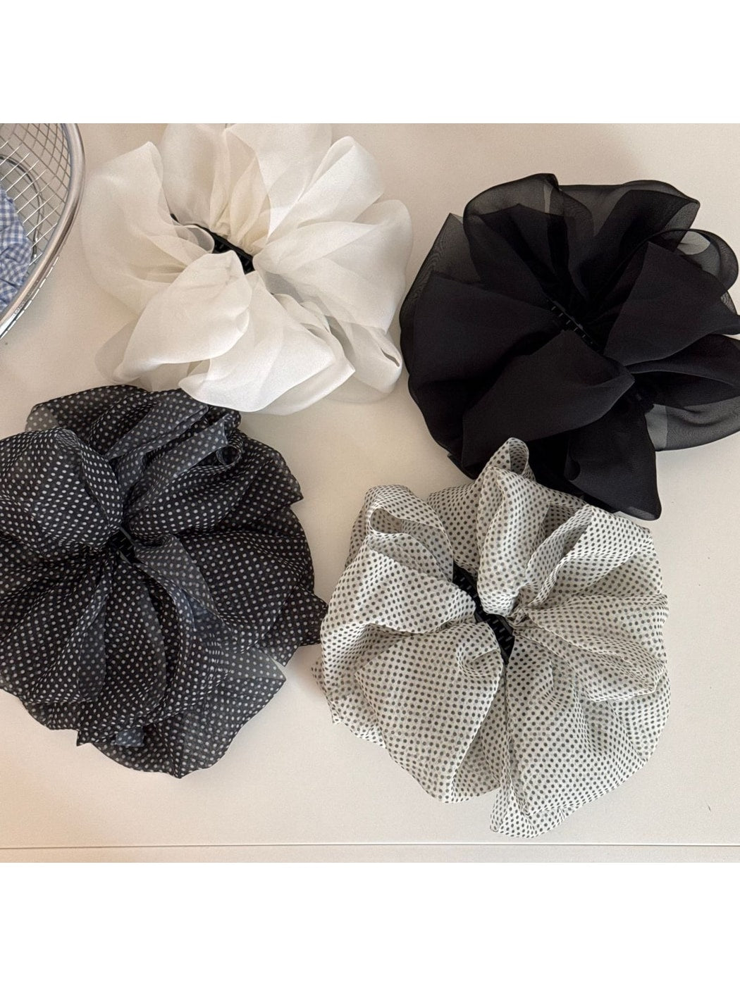 Beau - Polka Dot Ruffle Banana Clip Hair Accessory